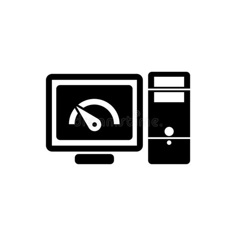 Slow Computer Performance Icon Isolated On White Background Stock