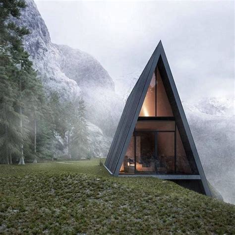 40 Beautiful Cabin House Design Shaped Like A Cone Architecture