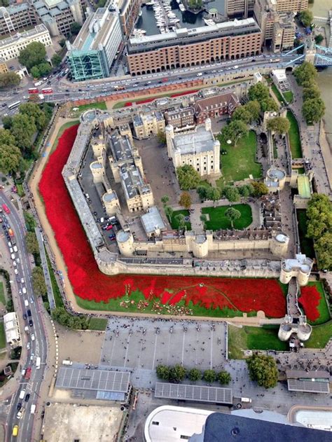 Amazing Aerial View Of Tower Of London Poppies Display