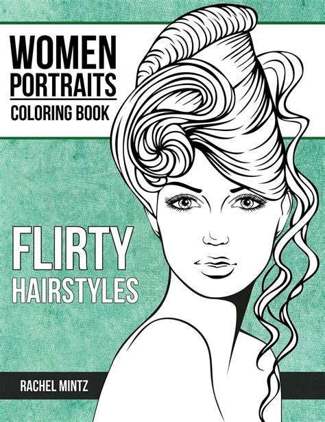 Flirty Hairstyles Women Portraits Coloring Book Beautiful Hair Desi