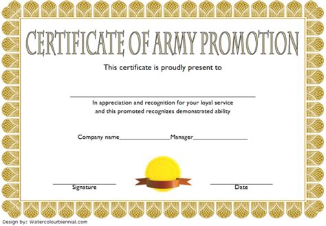 This Certificate Of Promotion Template Army Was Designed Regarding