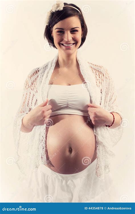 Pregnant Naked Woman Belly Pregnancy Body Beauty Stock Photography