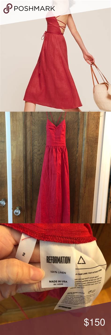 Reformation Red Linen Dress Size 2 Red Linen Dress Linen Dress Dresses