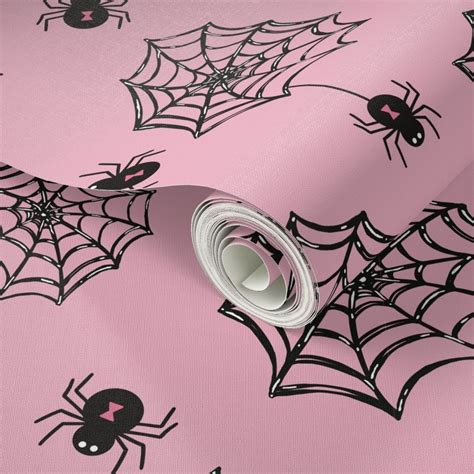 Pink Black Widow Spiders And Creepy Wallpaper Spoonflower