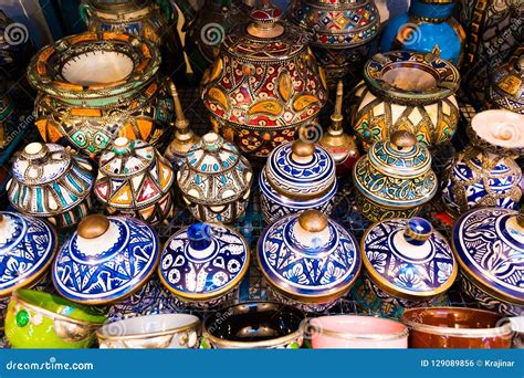 A Moroccan Pottery Maker Creates Ceramics In A Workshop In Old Medina