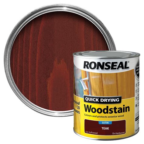 Ronseal Teak Satin Wood Stain 075l Departments Diy At Bandq