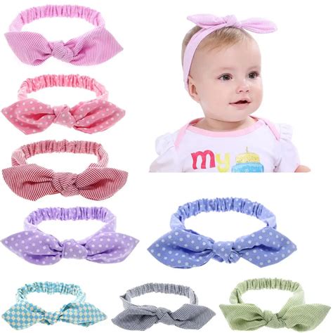 8pcslot Polka Dot Plaids Striped Headband Hairbands Bulk For Baby Girl