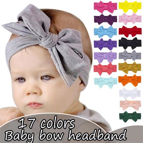 Buy 17 Colour Of Baby Cute Headband Bow Elasticity For Girls Newborns