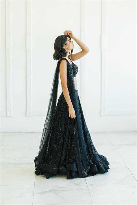 Black Glamorous Bridal Lehenga Kynah Usa In 2020 Black Bridal