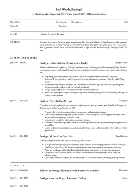 19 Paralegal Resume Examples And Guide Pdf 2023