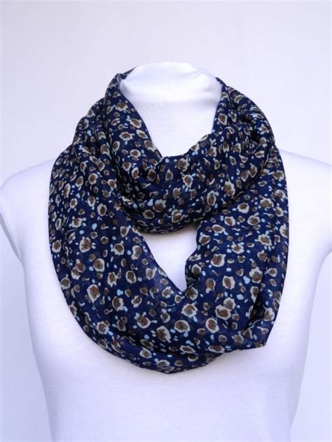 Navy Blue Scarf Scarves For Women Blue Summer Scarf Floral Etsy