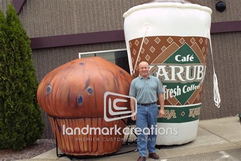 Cafe Karuba Giant Inflatable Coffee Cup And Muffin