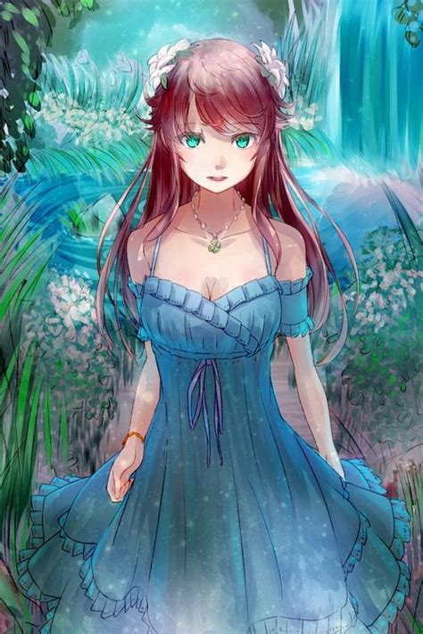 Anime Beautiful Girl With Red Hair And Blue Eyes Anime Pinterest
