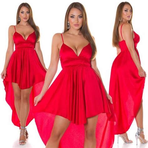 Comprar Vestido Elegante Satinado De Moda Rojo Vestidos De Fiesta