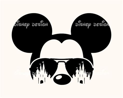 Mickey With Sunglasses SVG Mickey Mouse Castle SVG And PNG Etsy
