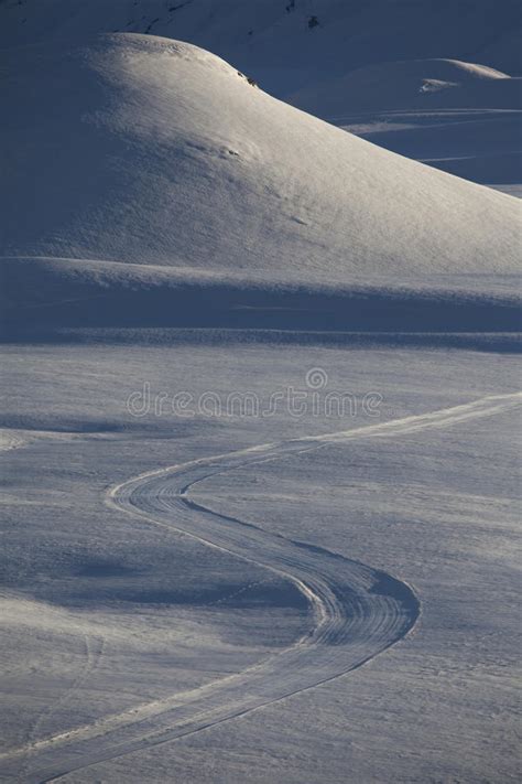Winter Track On The Snow Stock Image Image Of Curves 43760111