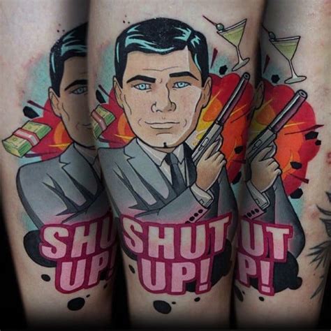 Последние твиты от sterling archer (@archer_sterling). 40 Archer Tattoo Ideas For Men - Animated Secret Agent Designs