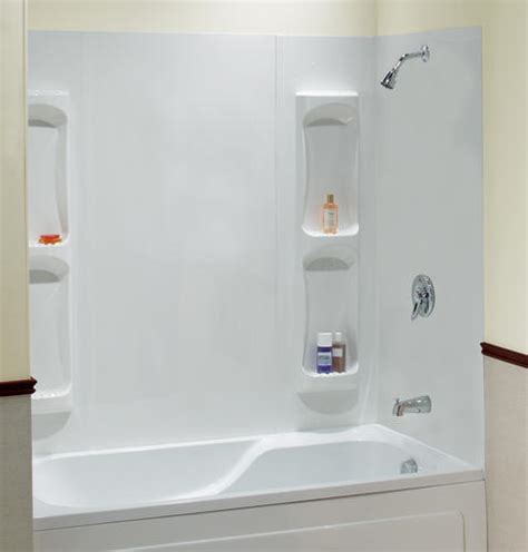 Mustee 56wht bathtub wall surround. Maax® 59" Utah 5-Piece Tub Wall Kit at Menards®