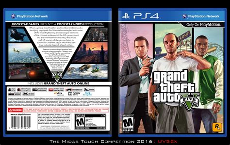 Grand Theft Auto V Playstation 4 Box Art Cover By