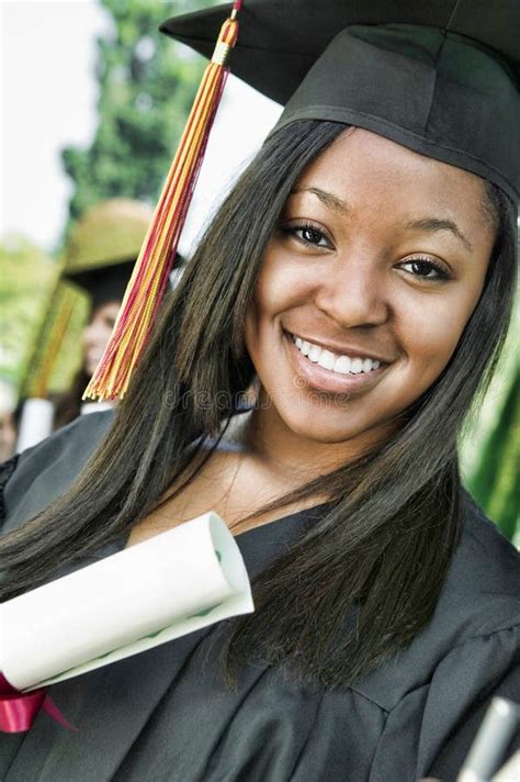 Close Up Portrait Of Happy African American Female Student With