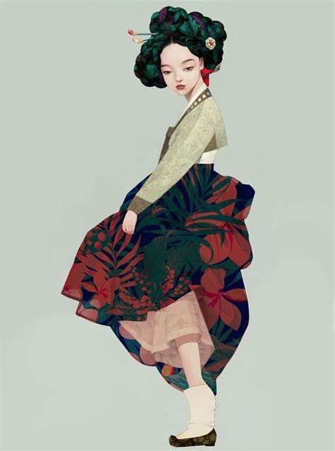 Artstation Korean Geisha Siwoo Kim Korean Traditional Dress