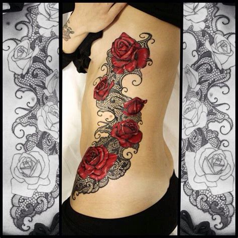 Lace And Rose Tattoos Lace Rose Tattoos Lace Tattoo Black Lace Tattoo