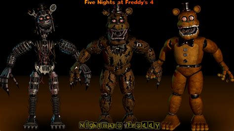 Nightmare Freddy Model Showcase Fnaf 4 By Chuizaproductions On