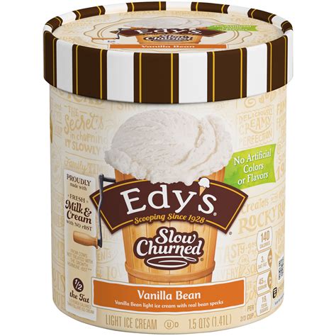 Edy S Dreyer S Slow Churned Vanilla Bean Light Ice Cream Qt Tub
