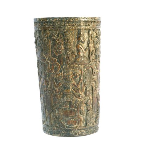 Decorative Balinese Bronze Vase Chairish