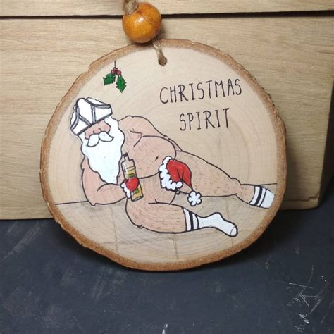 Drunk Santa Ornament Naughty Dirty Santa T Booze Etsy