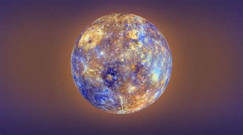 Mercury In False Colour To Show Differentiations In Surface