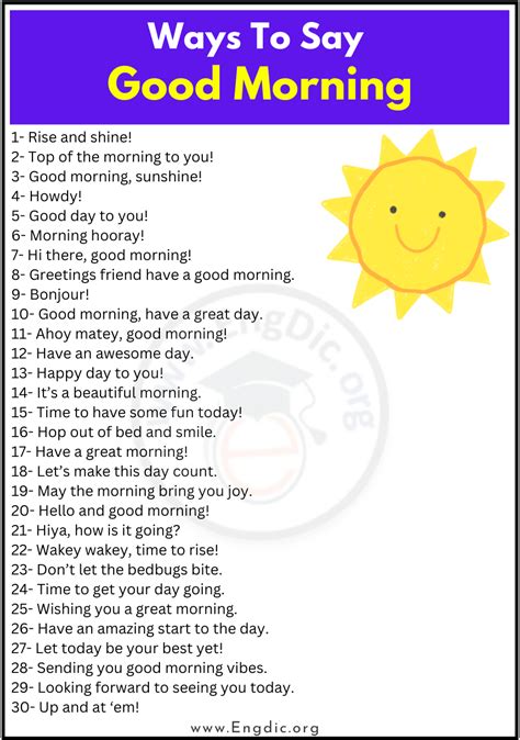 150 Cute Sweet Romantic Ways To Say Good Morning EngDic