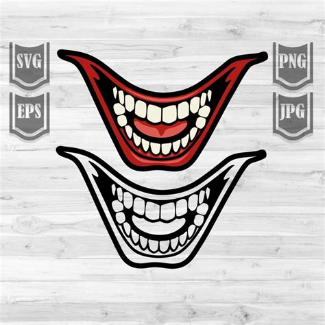 Happy Smile Svg File Clown Smile Clipart Joker Smile Cut Etsy
