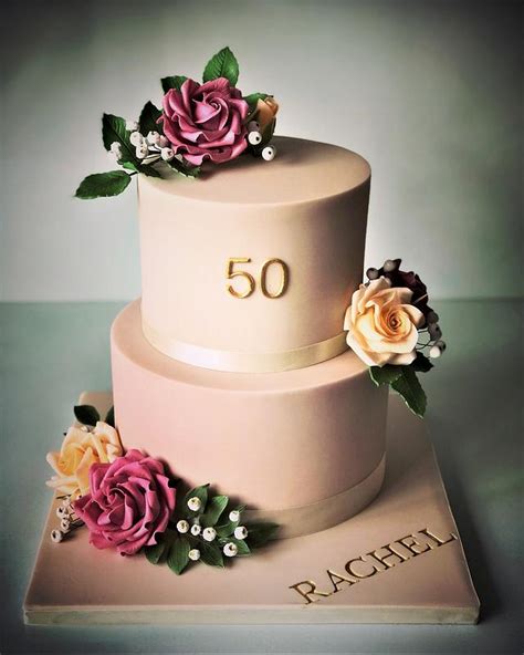 50th Birthday Cake Decorated Cake By Lorraine Yarnold Cakesdecor