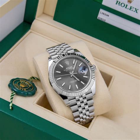 Rolex 126334 Datejust 41 Dark Rhodium Dial 2021 Stainless Steel For