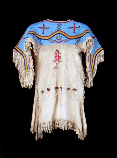 Lakota Sioux Beaded Girls Dress With Umbilical Cord Lizard Shaped Bag