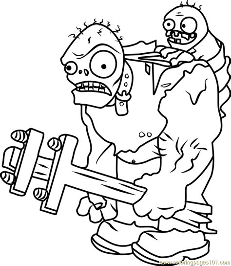 Plants Vs Zombies Coloring Pages All Zombies