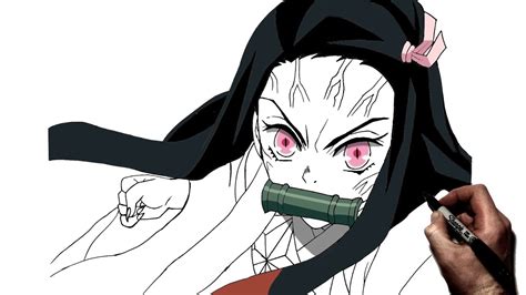Nezuko Demon Slayer Drawing Outline