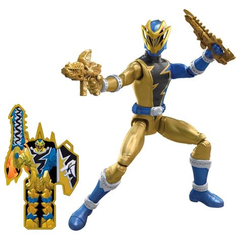 Power Rangers Dino Fury Gold Ranger 15cm Toy With Key And Dino