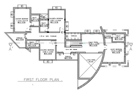 Best 2d Cad Drawing First Floor Plan Of Modern Bungalow Autocad File
