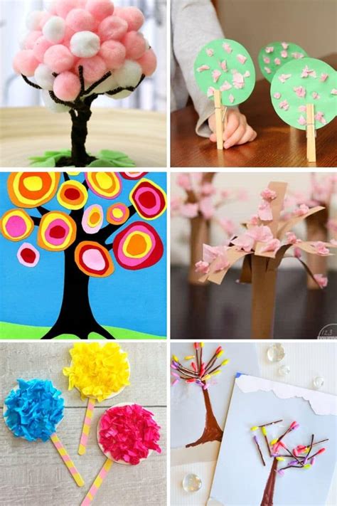 Tree Nature Craft For Kids With Free Printable Spring Crafts For Kids