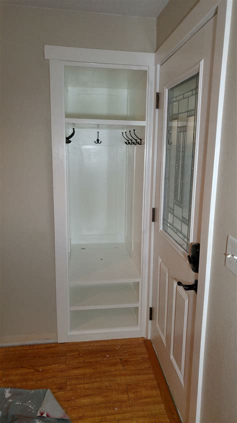 Small coat closet organization front halls shelves ideas for 2019 outstanding laundry room storage diy cabinets information is offered on our internet site. We fixed a small entry closet and added a shoe box, extra ...