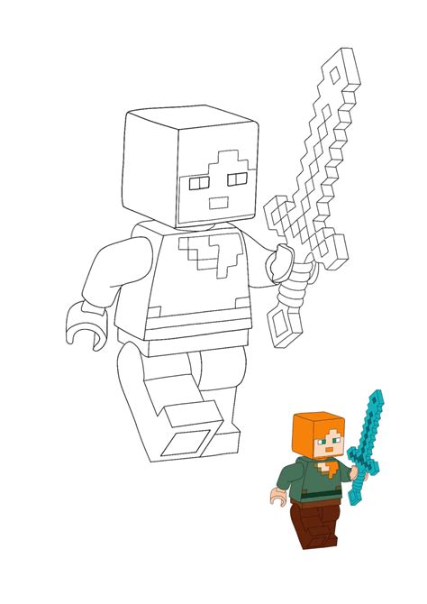 Minecraft Lego Alex Coloring Pages 2 Free Coloring Sheets 2021