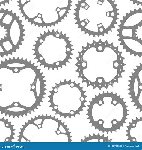 Vector Seamless Pattern With Bike Chainrings Stock Vector Illustration Of Chainrings Shop