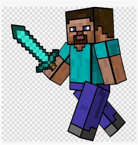Steve With Diamnd Sword Clipart Minecraft 900x900 Png Download Pngkit