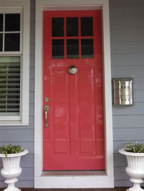 The Secret To Getting A Shiny Painted Door In 2020 Coral Front Doors