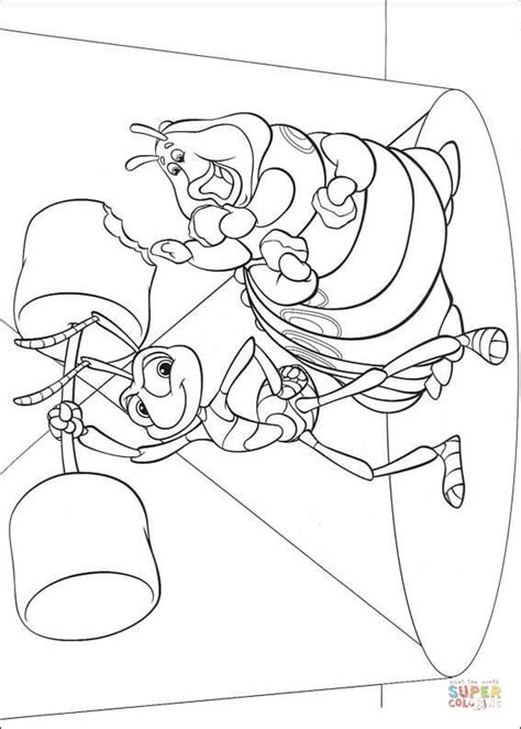 Atta is the princess of the ants and flik is a wanna be inventor. Flik And Heimlich coloring page | Free Printable Coloring ...