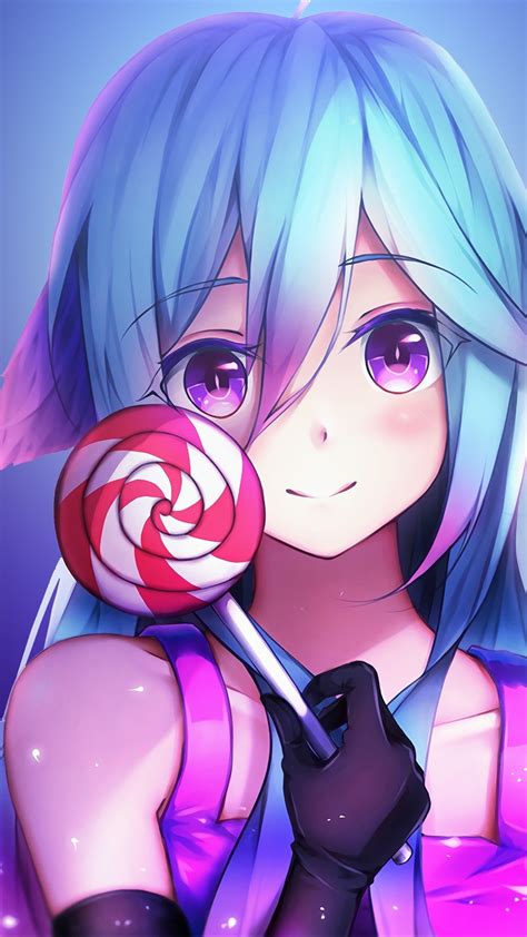 1080x1920 Anime Girl Cute Rainbows And Lolipop Iphone 76s6 Plus