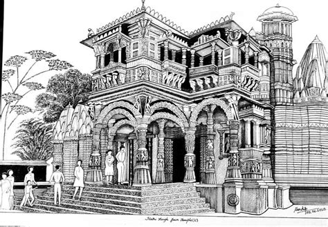 Hutheesing Jain Temple Pen And Ink Heritage Of India Paintings