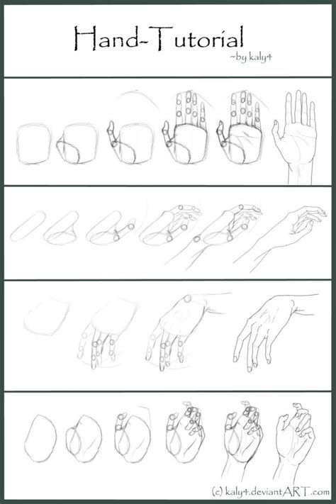 Hand Tutorial By Kaly4 On Deviantart How To Draw Hands Pencil